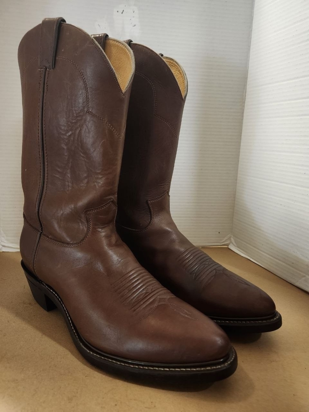 Justin Boots Brown Leather Western Cowboys Men's Size 13